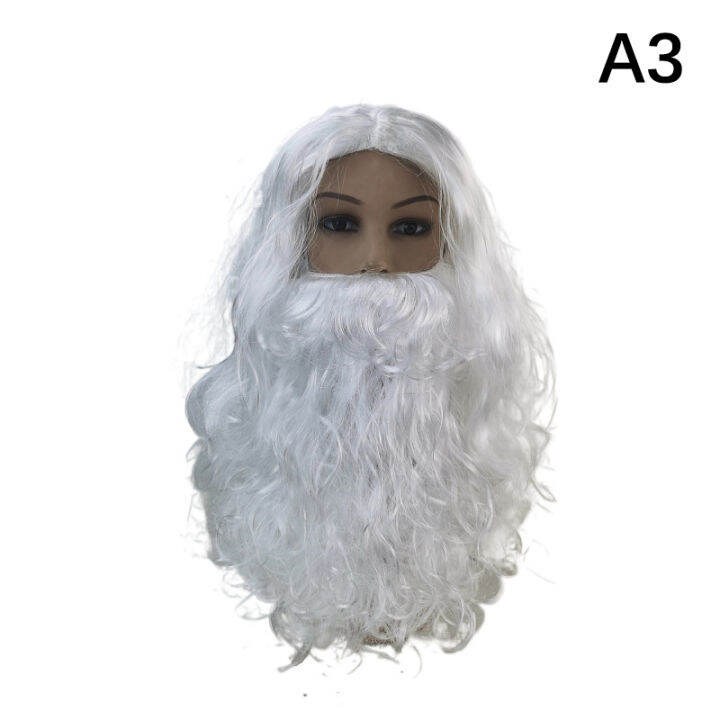 StarryBaby🍼Gift💕Cheap💕 1Set Christmas Cosplay Wig Beard Santa Claus Beard Wig Full Set Of White Beard White Curly Long Synthetic Hair Adult Cosplay Costume Christmas Gift Role Play StarryBaby🍼Gift💕Cheap💕 1Set Christmas Cosplay Wig Beard Santa Claus Beard Wig Full Set Of White Beard White Curly Long Synthetic Hair Adult Cosplay Costume Christmas Gift Role Play