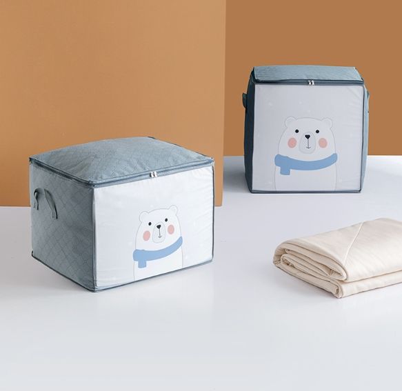 กล่องผ้าเก็บผ้านวม-กล่องผ้าเก็บเสื้อผ้า-กล่องผ้าอเนกประสงค์-กล่องผ้าพับได้-สินค้ามี2ขนาด-สินค้าพร้อมส่ง