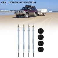 4Pcs Turbo Heater Glow Plugs +Seals Replacement Accessories for Nissan Patrol GU Y61 ZD30DDTI 3.0L Diesel 2007-2016 11065-2W202 11065-2W201