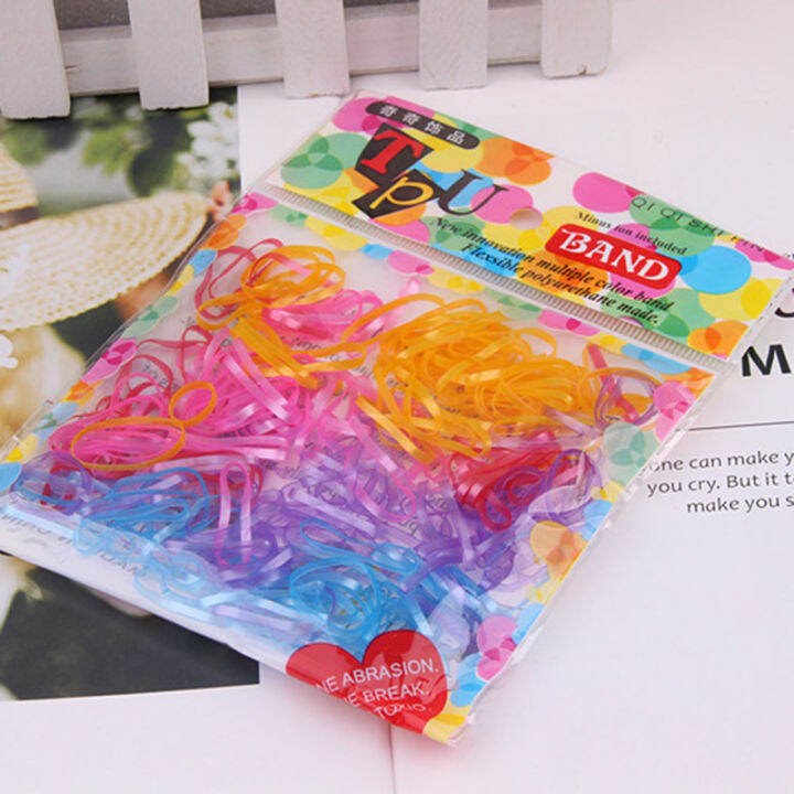 ยางรัดผม-หนังยางรัดผม-ยางรัดผมแบบยืดเส้นเล็ก-ยางรัดผมแบบใช้แล้วทิ้ง-สีดำ-สีสุ่ม