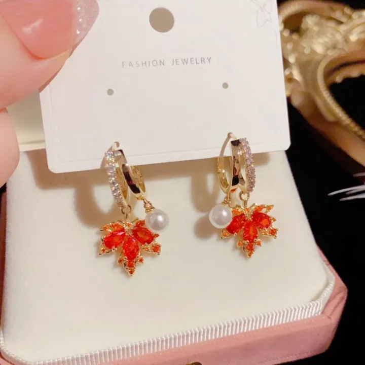 unique-leaf-tassel-earrings-sophisticated-red-leaf-earrings-premium-red-leaf-earrings-maple-leaf-dangle-earrings-feminine-tassel-earrings