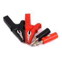 JointFlowers 4pcs 55mm ALLIGATOR CLIP + 4mm BANANA plug TEST PROBE ปลั๊กสายคลิป