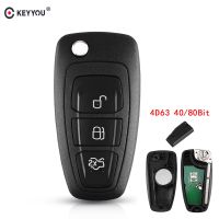 【⊕Good quality⊕】 haokao5 Keyyou ชิป4d63 433Mhz 3ปุ่มปุ่มควบคุมรีโมทพลิกพับได้สำหรับ Ford Mondeo Focus C-Max S-Max