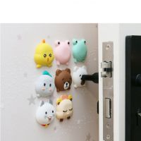 Cartoon Silicone Door Stopper Cartoon Silicone Wall Protectors Door Handle Bumpers Stoppers Silencer Crash Pad