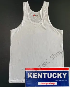 Kentucky Sleeveless Plain White V-Neck Shirt for Adult Men