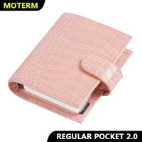 Moterm Regular 2.0 Pocket Size Rings Planner Genuine Croc Grain Leather A7 Notebook Agenda Organizer Diary Sketchbook