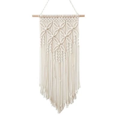 Boho Macrame ตกแต่งบ้านพรมประดับผนังแขวนผนังทอมศิลปะผนังทำเองแบบถักจี้ด้ายฝ้าย Ins Backdropbest