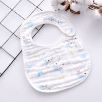 Baby Bib U Shaped Cotton พิมพ์การ์ตูนน่ารัก Snap ปรับให้อาหารน้ำลาย Pad สำหรับทารกเด็กวัยหัดเดิน