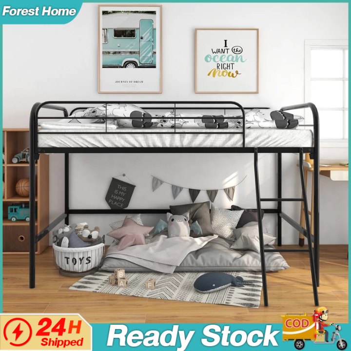 (READY STOCK) Dormitory Bed Loft Bed Frame Double Deck Bed with Office