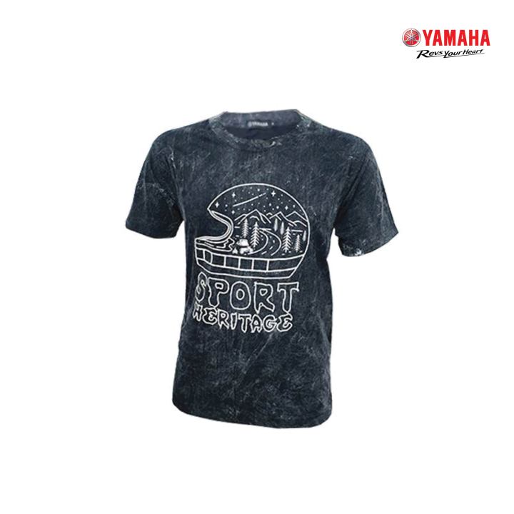 yamaha-เสื้อยืดผ้าฟอก-xsr-collection-สกรีนลายสีดำ-ขาว