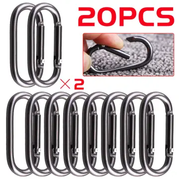 NORORTHY Metal Key Chain Rings 20pcs Black Keychain Clip Small