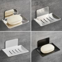 1PCS No Drilling Soap Dish Holder Wall Mounted Soap Sponge Shelf Stainless steel Storage Rack for Kitchen Bathroom Home Hardware