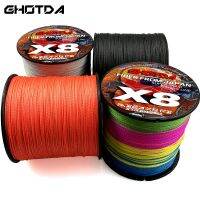 GHOTDA High Quality Raw Silk Multifilament X4/X8 Braided Fishing Line Pe Multifilament Multicolor Carp Fishing Accessories 100M