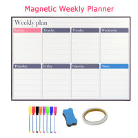 Magnetic Weekly Monthly Planner Calendar Fridge Magnet Door Stickers Schedule Erasable Pens Message Drawing Memo Plan De Tavail