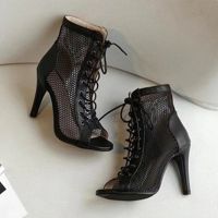 Hollow Mesh Sandals Women Summer 2022 Size 35-43 New Lace-Up Fish Mouth Stiletto High Heels Fashion Party Dance Womens Sandals