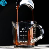 QIQI แก้วชงกาแฟ แก้วเทได้สองด้าน แก้วตวงกาแฟ แก้วตวงนม แก้วตวงไซรัป แก้วนมเล็ก แก้วเทนม กาแฟ ขนาดเล็ก