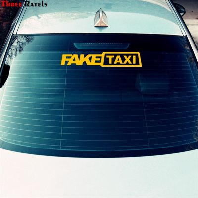 Three Ras TZ-1168 2Pcs FAKE TAXI Car Stickers Reflective Decal Funny Window Vinyl Decals Styling Self Adhesive Emblem