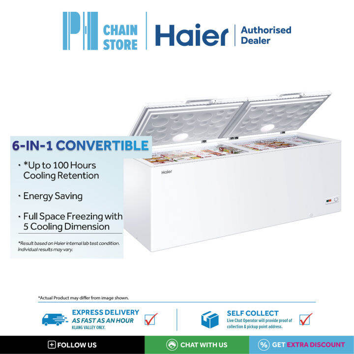 (DELIVERY FOR KL & SGR ONLY) HAIER BD568HP 524L 6IN1 CONVERTIBLE CHEST FREEZER Lazada