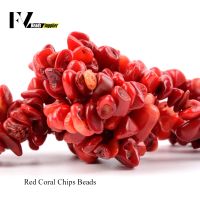 5mm-8mm Natural Red Coral Chips Beads for Needlework Irregular Gravel Beads Accessories For Jewelry Making Bracelets 15inch