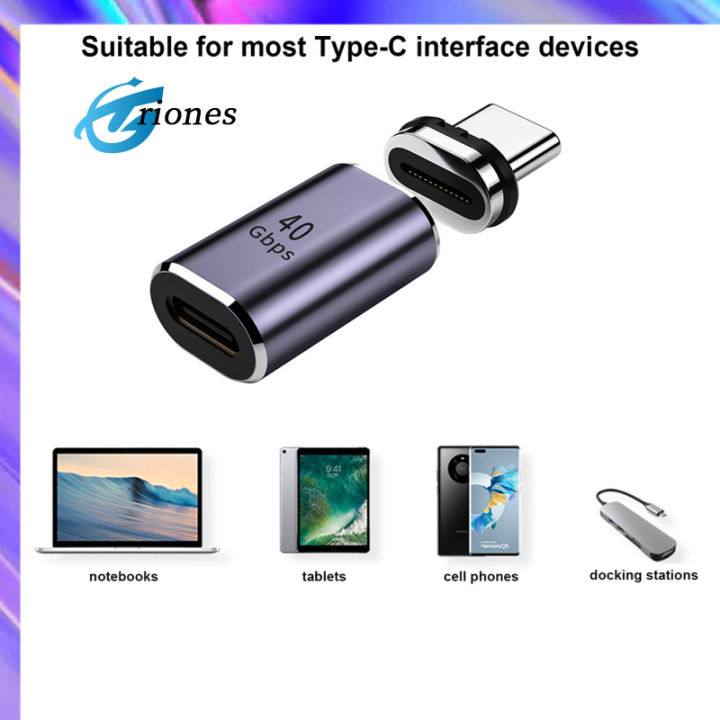 อะแดปเตอร์แม่เหล็ก-type-c-usb-4-0-c-male-to-type-c-ตัวเมียข้อต่อแม่เหล็กสายแปลงสัญญาณ40gb