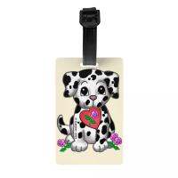 Heart Dog Dalmatian Puppy Luggage Tag Plum Pudding Dog Travel Bag Suitcase Privacy Cover ID Label Luggage Tags