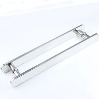 ◑✳ Thickened 304 stainless steel square tube opposite handle shower room shop office tempered glass door square handle(MT-46)