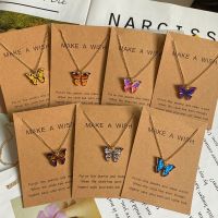 Fashion Women Necklace Korea Style New Butterfly Pendant Necklace Gift For Girl Cute Lovely Neck Jewelry Wholesale Dropshipping