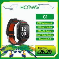 สมาร์ทวอท์ช C1 Hotwav บลูทูธ5.0 1.69 "230MAh สายเครื่องวัดชีพจร IP67กันน้ำอัจฉริยะสำหรับ Android Ios