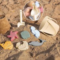 Summer Silicone Beach Toys for Kids Sand Play Beach Game Toy for Children Beach Bucket Shovels Seaside Castle Sand Molds Tools