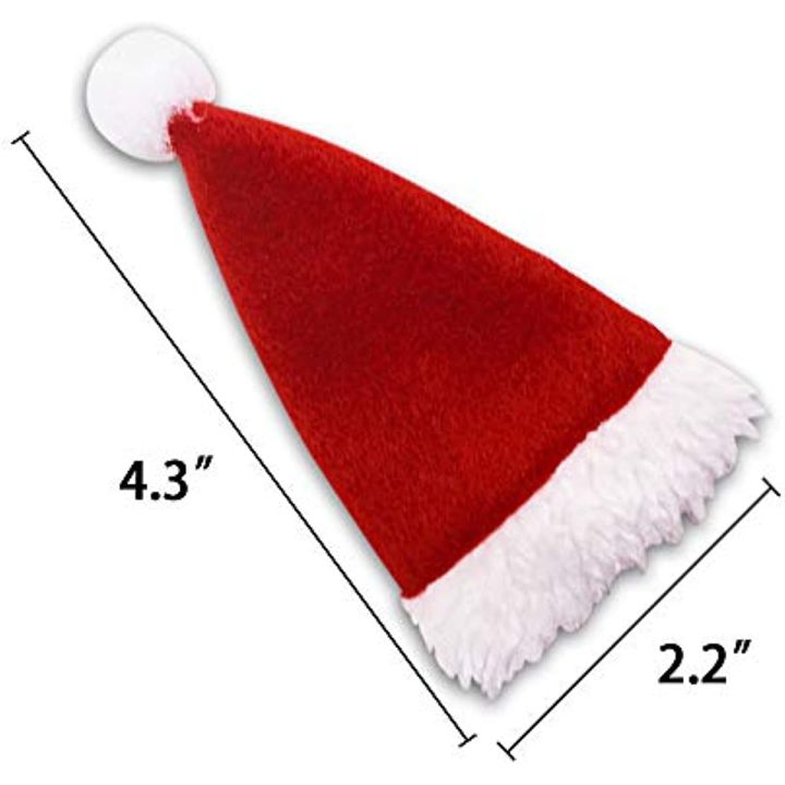 hotmini-ซานตาหมวกถ้วยขวดปก-2010ชิ้นคริสต์มาสซานตาหมวกเครื่องเงินผู้ถือสำหรับคริสมาสต์การตั้งค่าตาราง