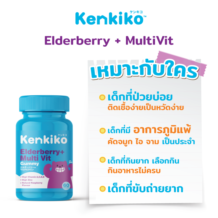 ส่งฟรี-1-กระปุก-kenkiko-เก็นคิโก๊ะ-วิตามินสำหรับเด็ก-สูตรหมีม่วง-elderberry-multivit-เสริมภูมิคุ้มกัน-ไม่ป่วยง่าย-แก้ภูมิแพ้เเละหวัด