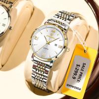 Ladies Wristwatch Luxury Waterproof Luminous Date Gold Watch For Women Dress Stainless Steel Quartz Womens Watches+Box 2023 New