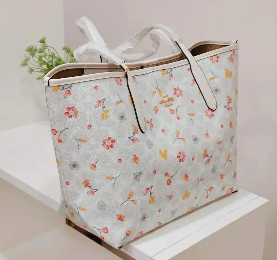 COACH®  City Tote In Signature Canvas With Mystical Floral Print