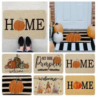 Autumn Welcome Door Mat Pumpkin Floor Mat Fall Seasonal Thanksgiving Halloween Indoor Outdoor Entrance Mat Fall Decor Mat L5