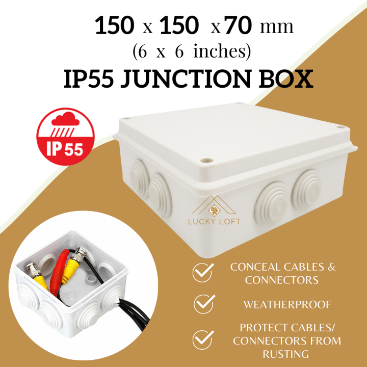 IP55 150x150x70mm Weatherproof Junction Box for Indoor/Outdoor CCTV