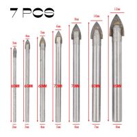 HH-DDPJBinoax 4/6/7 Pcs Glass Marble Porcelain Spear Head Ceramic Tile Drill Bits Set Spade Drill Bit 3/4/5/6/8/10/12mm