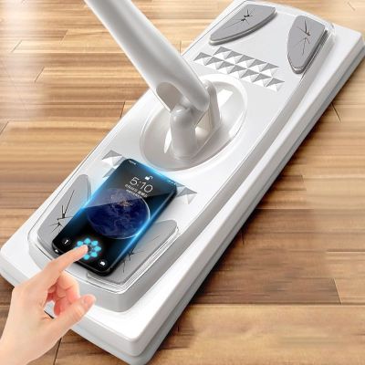 Reusable Floor Mop Microfiber Squeeze Mops Wet Mop with Bucket Cloth Squeeze Bathroom Mop for Wash Floor Kitchen Cleaner Home