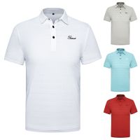 Golf Gear New golf clothing mens short-sleeved outdoor sports and leisure sweat-wicking breathable T-shirt polo shirt custom top