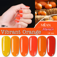สีทาเล็บเจล Milan สีส้มสดใส Vibrant Orange Color Series Nail Gel Polish อบ UV เท่านั้น สีแน่นสวย ขนาด 15 ml.