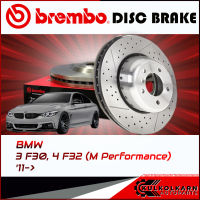 จานเบรกหลัง  BMW SERIE 3 F30, SERIE 4 F32 เจาะรู/เซาะร่อง  (M Performance) (HC) 11-&amp;gt; (D09 C395 13)