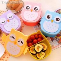 ☃﹉ Owl Shaped Lunch Box With Compartments Lunch Food Container With Lids Almacenamiento Cocina Portable Bento Box For Kids School