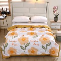 Quilt Skin-friendly Summer Washable Air-conditioning Printed Cute Thin Comforter Comfortable Breathable Bedspread On The Bed