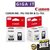 หมึกพิมพ์ Canon PG-760 (ดำ) &amp; CL-761 (สี) หมึกตลับแท้ 100% มีกล่องแท้, ประกันศูนย์แคนนอน 6 เดือน #หมึกปริ้นเตอร์  #หมึกเครื่องปริ้น hp #หมึกปริ้น   #หมึกสี #ตลับหมึก