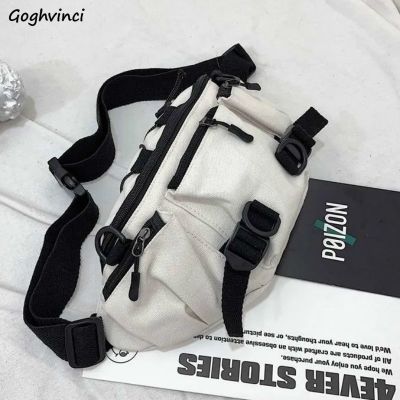 Waist Bags Women Hip Hop Unisex Canvas Fanny Belt Pack Couple Travel Hiking Bag Harajuku Cargo Simple Casual All-match Fashion Running Belt