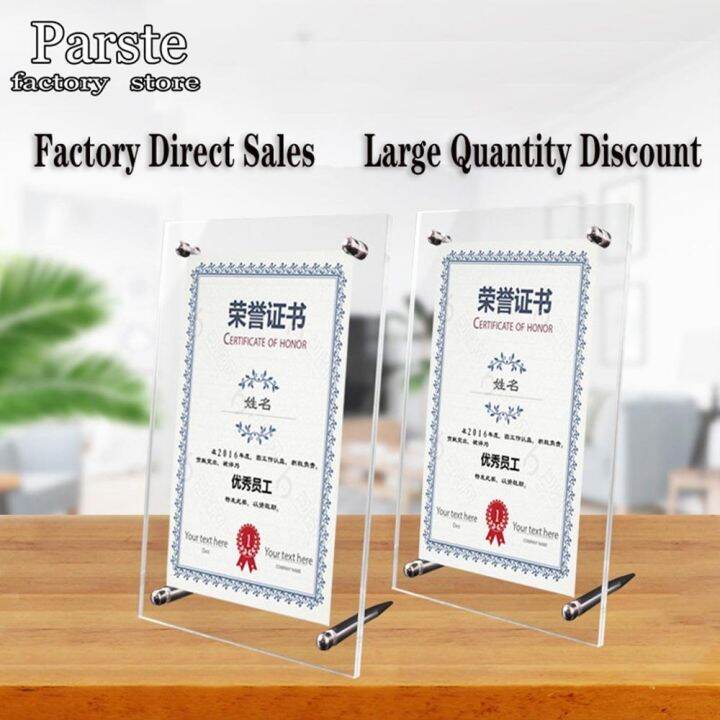 A4 A5 A6 Acrylic Photo Frame Product Price Tag Display Stand