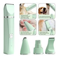 ✽❀ↂ 4-in-1 Electric Pet Cat Hair Trimmer Grooming Clippers with 4 Blades Handheld Dog Shaver Nail Grinder Haircut Pet Grooming Kit