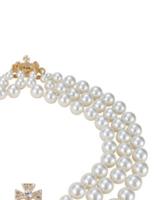 Three Layers High Gloss Pearl Rhinestone Stone Necklace Clavicle Chain Retro Necklace Bridal Wedding Jewelry Accessories Gift