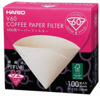 Hario V60 Paper Coffee Filters, Size 02, Natural, 100ct Boxed