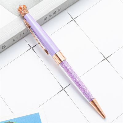 Spinning Office Roller Luxury Crystal Ballpoint Pen Crown