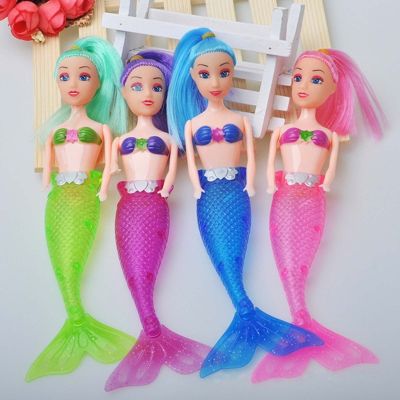 【CW】 7  39;  39; Realistic Mermaids Doll with Lighting Tail Bathtub Toy Dolls Toddler Toy Gift for Girls Toddlers Children Birthday QX2D